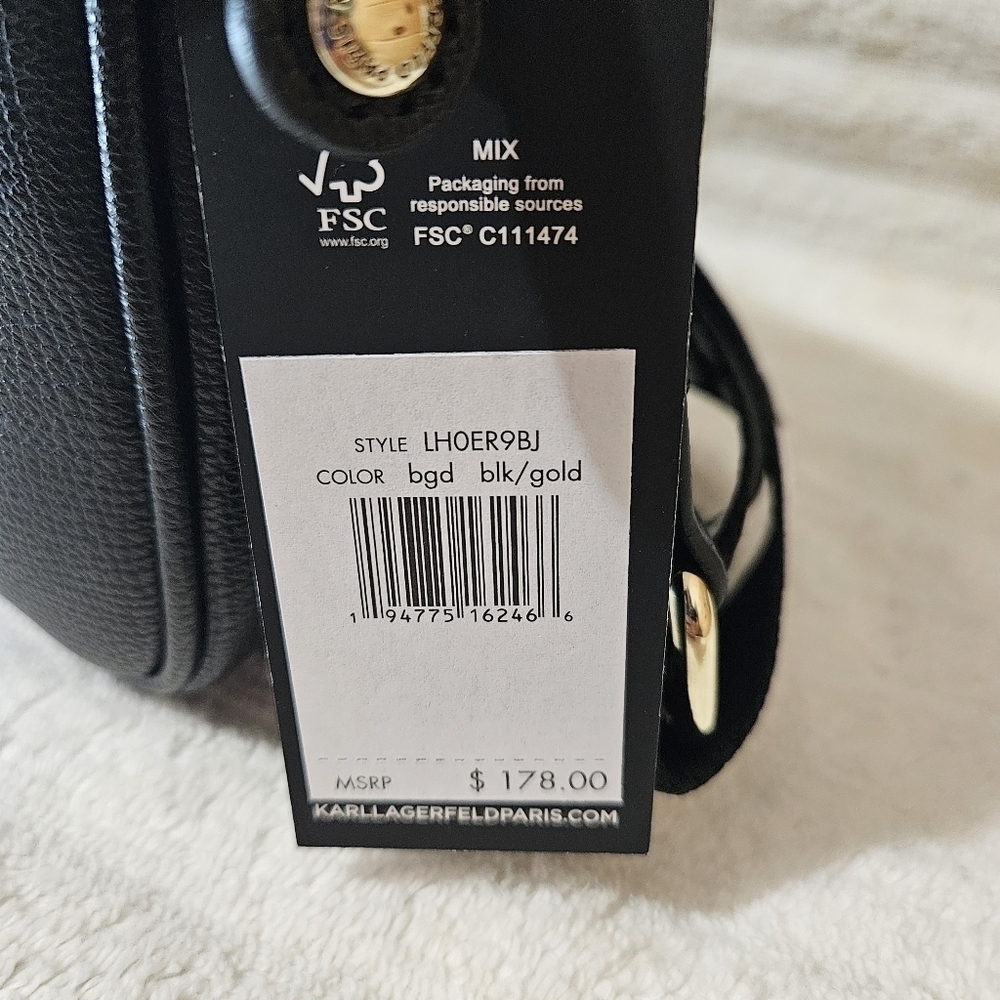 NWT Karl Lagerfeld Maybelle Crossbody Women Black Camera Bag - Picture 5 of 8
